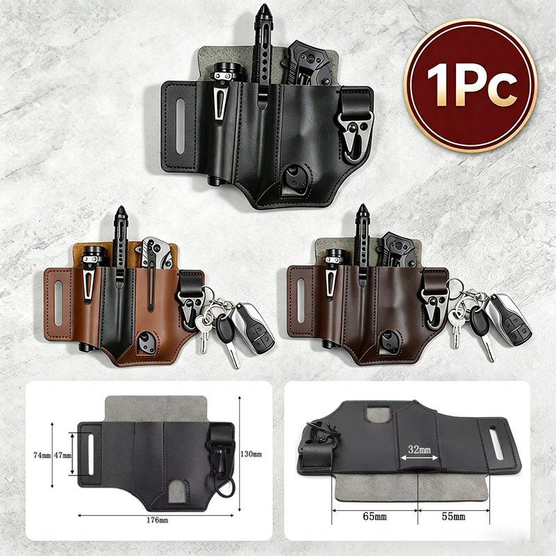 Edc Carry Pocket Pouch - Sığır derisi Bel Askısı Taşınabilir Taktik